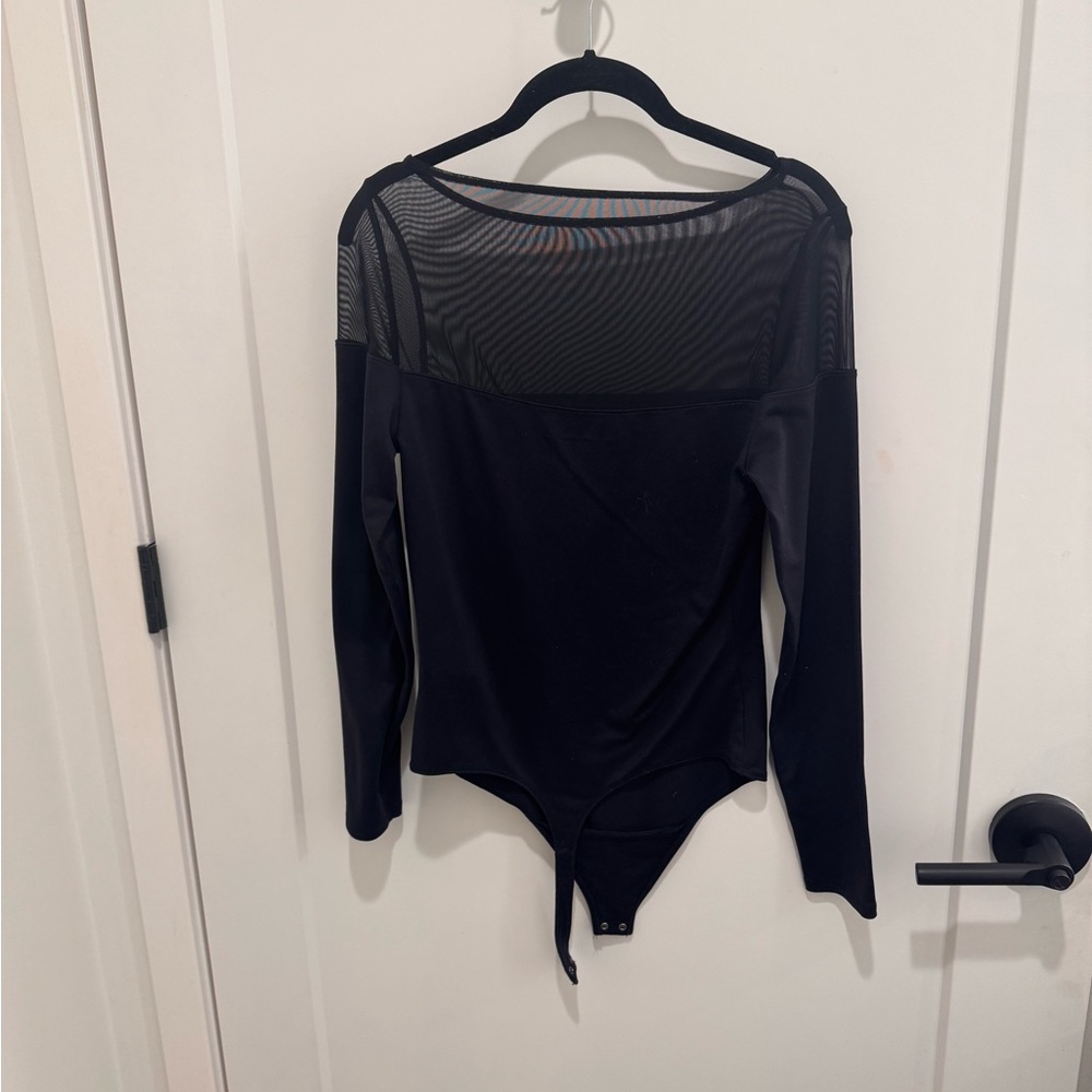 Abercrombie & Fitch Black Sheer Sleeve Bodysuit - Picture 2 of 2